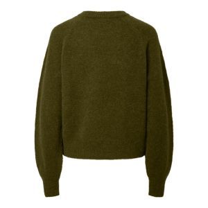 YASJOHI LS WOOL BLEND PULLOVER 224298 Fir Gree