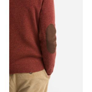 ESSENTIAL PATCH CREW NECK SWEA - BR57 RUSSET