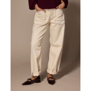 JADIE BARREL WORKER Jeans 006 Ecru - burg