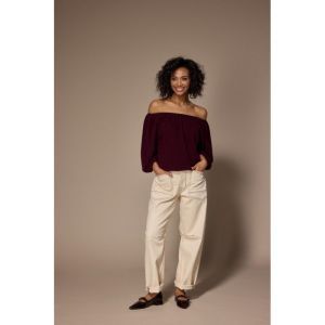 JADIE BARREL WORKER Jeans 006 Ecru - burg