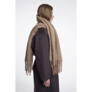 Scarf with fringes Toffee