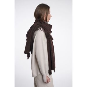 Scarf with fringes Coffee roast