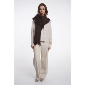 Scarf with fringes Coffee roast