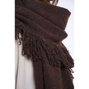 Scarf with fringes Coffee roast
