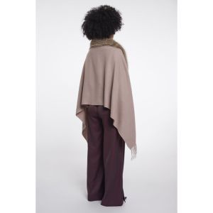 Cape with faux fur Mocha latte