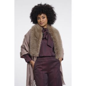 Cape with faux fur Mocha latte