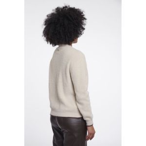 Knitted cardigan with button c Birch coffee