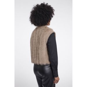 Faux fur waistcoat with hook & Oat
