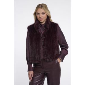 Waistcoat with closure Chocolate bean
