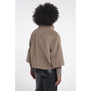Jacket with rib cuffs Mocha latte
