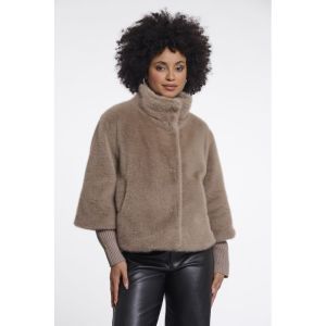 Jacket with rib cuffs Mocha latte