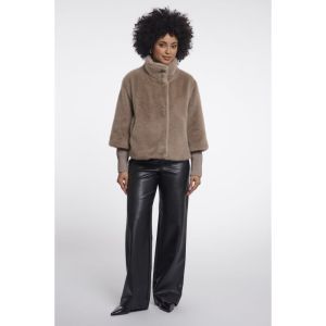Jacket with rib cuffs Mocha latte
