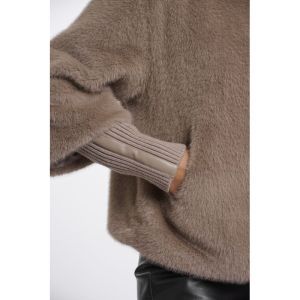 Jacket with rib cuffs Mocha latte