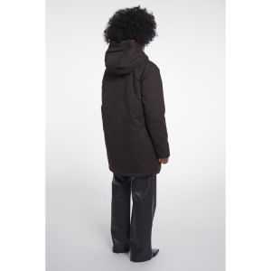 Medium length parka with hood Peated and brow