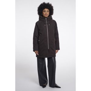 Medium length parka with hood Peated and brow