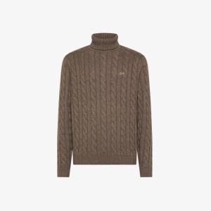 TURTLE SWEATER CABLE KNIT WARM 66 TURTLEDOVE