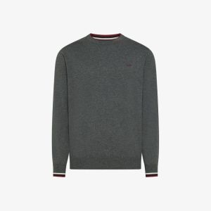 SWEATER STRIPES ON CUFFS AND C 47 DARK GREY