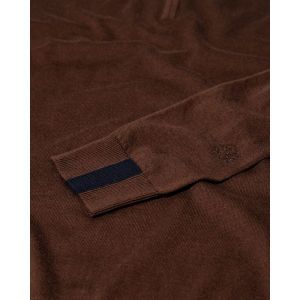 Adam Soft Zip Turtle Neck Knit 289 Cocoa Brown