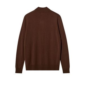 Adam Soft Zip Turtle Neck Knit 289 Cocoa Brown