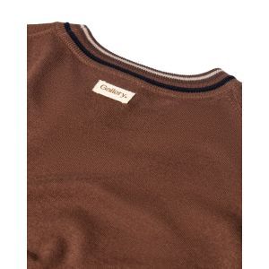 Adam Contrast Crew Neck Knit 289 Cocoa Brown