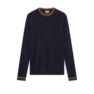 Adam Contrast Crew Neck Knit 469 Navy