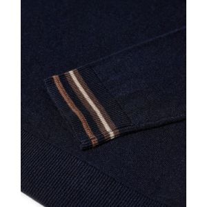 Adam Contrast Crew Neck Knit 469 Navy