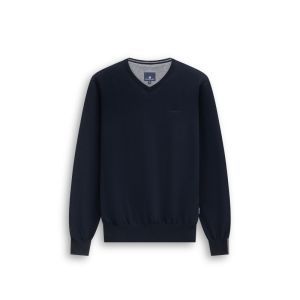 Pullover V-Neck Plain          5900 donkerblau