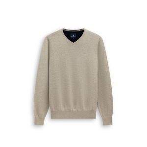 Pullover V-Neck Plain          8700 taupe uni