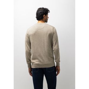 Pullover V-Neck Plain          8700 taupe uni