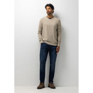 Pullover V-Neck Plain          8700 taupe uni
