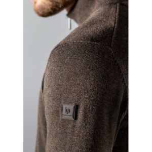 Pullover Sportzip Plain - Elbo 8900 donkerbrui