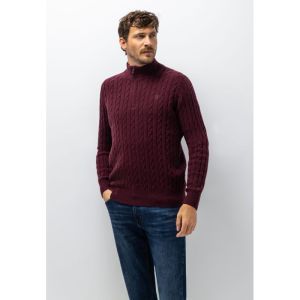 Pullover Sportzip Plain 6900 aubergine