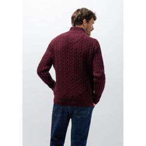 Pullover Sportzip Plain 6900 aubergine