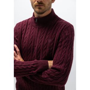 Pullover Sportzip Plain 6900 aubergine