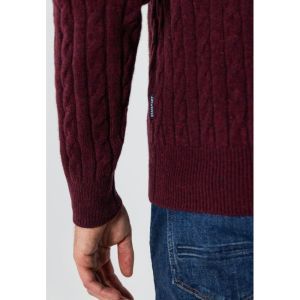 Pullover Sportzip Plain 6900 aubergine
