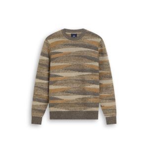 Pullover Crew-Neck Jacquard    8988 donkerbrui