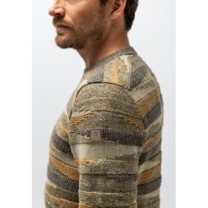 Pullover Crew-Neck Jacquard 8988 donkerbrui