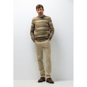 Pullover Crew-Neck Jacquard 8988 donkerbrui
