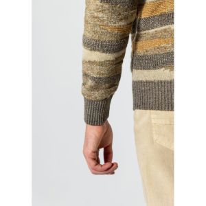 Pullover Crew-Neck Jacquard 8988 donkerbrui