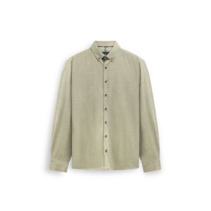 Shirt LS Plain Twill - Brushed 3711 mosgroen/w