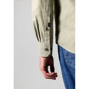 Shirt LS Plain Twill - Brushed 3711 mosgroen/w