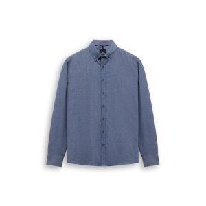 Shirt LS Plain Twill - Brushed 5911 donkerblau