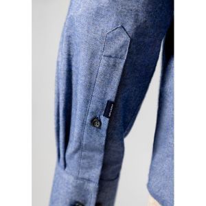 Shirt LS Plain Twill - Brushed 5911 donkerblau