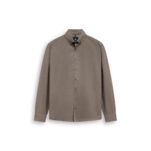 Shirt LS Plain Twill - Brushed 8911 donkerbrui