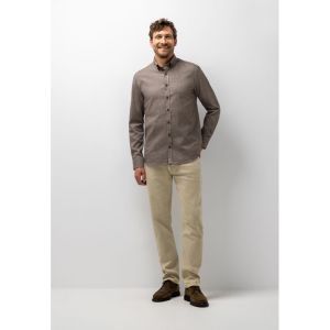 Shirt LS Plain Twill - Brushed 8911 donkerbrui