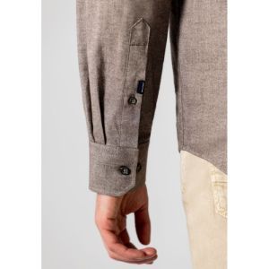 Shirt LS Plain Twill - Brushed 8911 donkerbrui