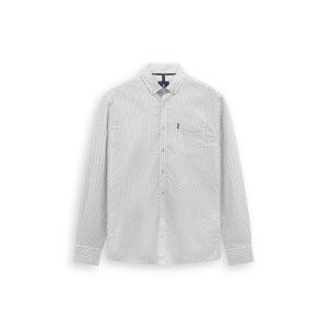 Shirt LS Print Poplin          9156 lichtgrijs