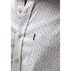 Shirt LS Print Poplin 9156 lichtgrijs