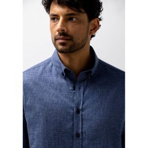 Shirt LS Checked Pied De Poule 5659 grijsblauw