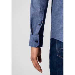 Shirt LS Checked Pied De Poule 5659 grijsblauw